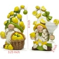 thumbnail image 3 of Hodao Summer Lemon-Themed Gnome Figurine Set of 2 – Handcrafted Resin Decor Ornaments, Fresh Citrus Design, Summer Decoration Gift for Home, Kitchen, and Dining Table, 3 of 6