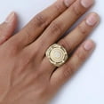 thumbnail image 3 of Dreamofdazzles Jewels 4.00 Ct Round Cut White Diamond Engagement King Crown Circle Cluster Wedding Band Ring 14K Yellow Gold Plated 925 Sterling Silver For Men's -7, 3 of 4