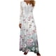 thumbnail image 2 of ICHUANYI Clearance Women Casual V-Neck Long Sleeve Waist Buttons Printing Loose Dress(Purple, L) ICHUANYI WER2023080914014, 2 of 6