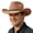 Khaki, variant on SRZYMJ Classic Wool Fedora Hat with Leather Band Roll Up Wide Brim Western Cowboy Hat for Men Women
