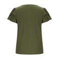thumbnail image 4 of Admvng Hauts pour Femmes Printemps et Été Col Rond Manches à Volants Plissées Mi-Hautes S-2TG, 4 of 7