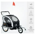 Aosom Elite 2In1 ThreeWheel Bicycle Cargo Trailer & Jogger for Two