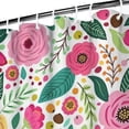 thumbnail image 3 of Waterproof Beautiful Colorful Floral Shower Curtain 72x72 Inch Boho Style Polyester Unique Shower Curtain for Bathroom Hotel Home Decor with 12 Plastic Hooks, 3 of 5