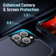 thumbnail image 4 of Funda para iPhone 13 Pro, funda protectora de grado militar, resistente, con soporte magnético para coche, color azul, 4 of 8