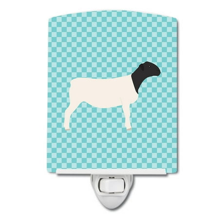 

Caroline s Treasures BB8152CNL Dorper Sheep Blue Check Ceramic Night Light 6x4x3 multicolor