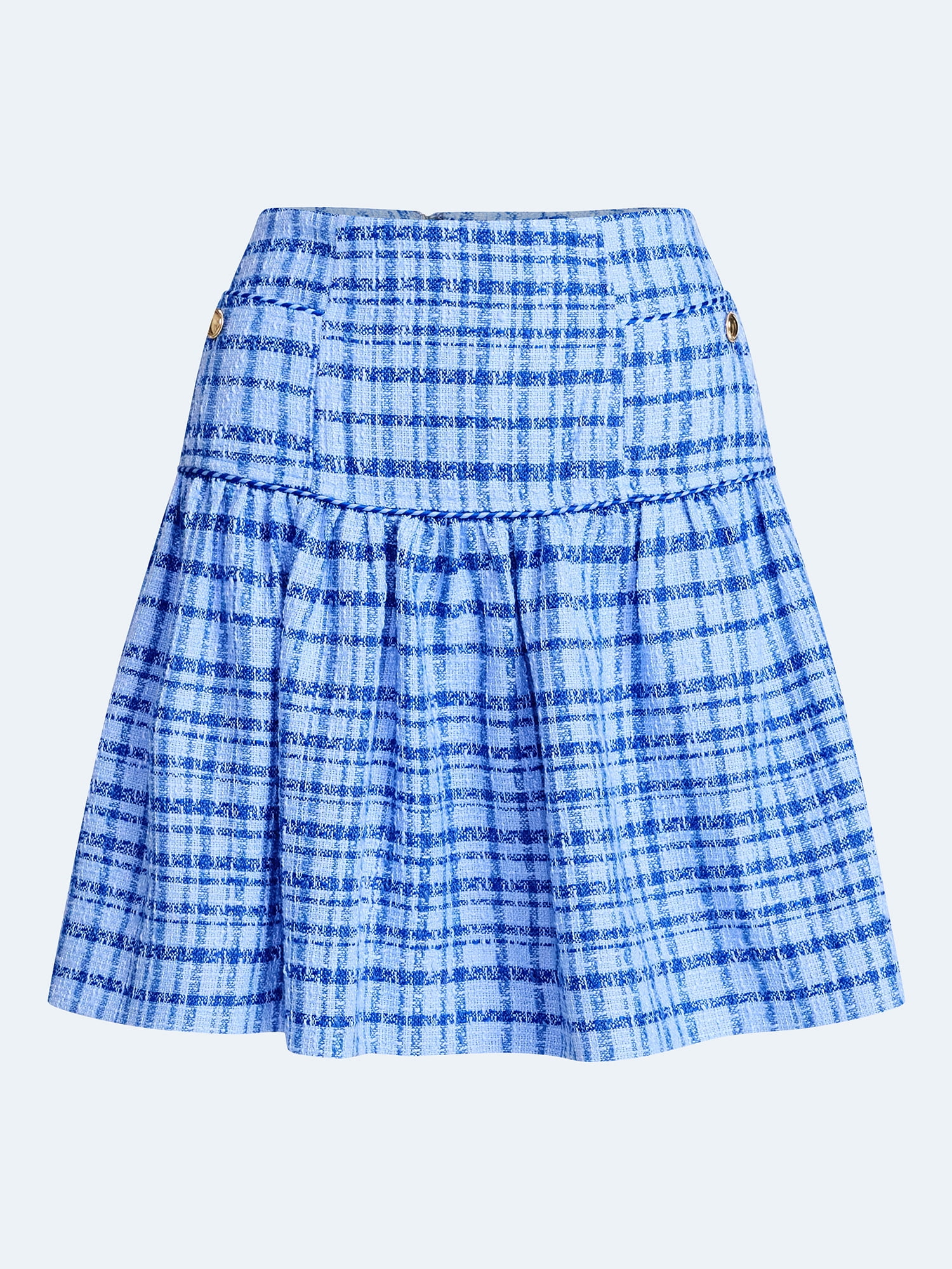 Free Assembly Women's and Women's Plus Drop Waist Tweed Mini Skirt, Sizes 0-22