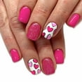 thumbnail image 3 of Nails Short Glossy Square Design Valentine's Day Fuchsia Heart Glitter 24 Salon Quality Wearable Art, 3 of 8