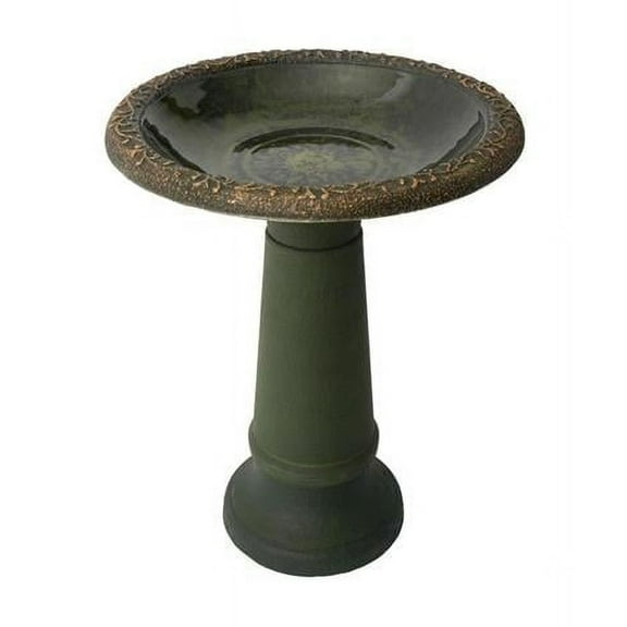 Algreen 41950 20 x 25 in. Birdbath, Green Marble