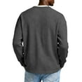 thumbnail image 4 of Lumtrix Men's Waffle Henley Shirts Crewneck Lightweight Top Long Sleeve Causal Button Down Pullover T Shirt Black XL, 4 of 7