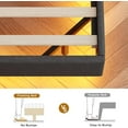 thumbnail image 6 of Toogaho King Floating Bed Frame with Outlets and USB Ports, Upholstered Platform Bed Frame with LED Lights and Storage Headboard, Gray, 6 of 9