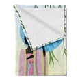 thumbnail image 2 of Umbrella Girl Soft Flannel Fleece Throw Blanket, Chinese Digital Artwork of a Woman in a Traditional Dress, Cozy Plush for Indoor and Outdoor Use, 60" x 80", Deep Sky Blue Multicolor, by Ambesonne, 2 of 5