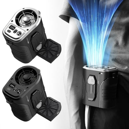

Ventilador de cintura Ventilador portátil recargable de 10000 mAh con más de 24 horas de tiempo de trabajo 15000 RPM Ventilador de cinturón portátil con flujo de aire fuerte Ventilador con clip de ci