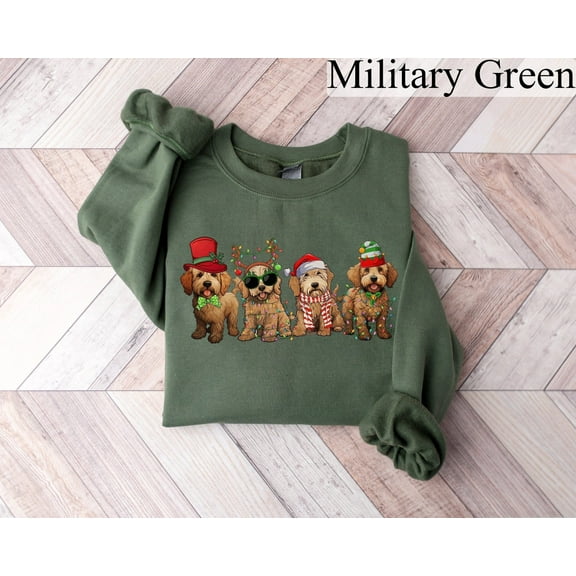 Velto Golden Doodle Sweatshirt, Dog Lover Gift, Holiday Sweaters, Happy Holiday Golden Doodle Shirt, Happy Holiday Crewneck, Dog Mom Shirt, Xmas Shirt All Size S-3XL