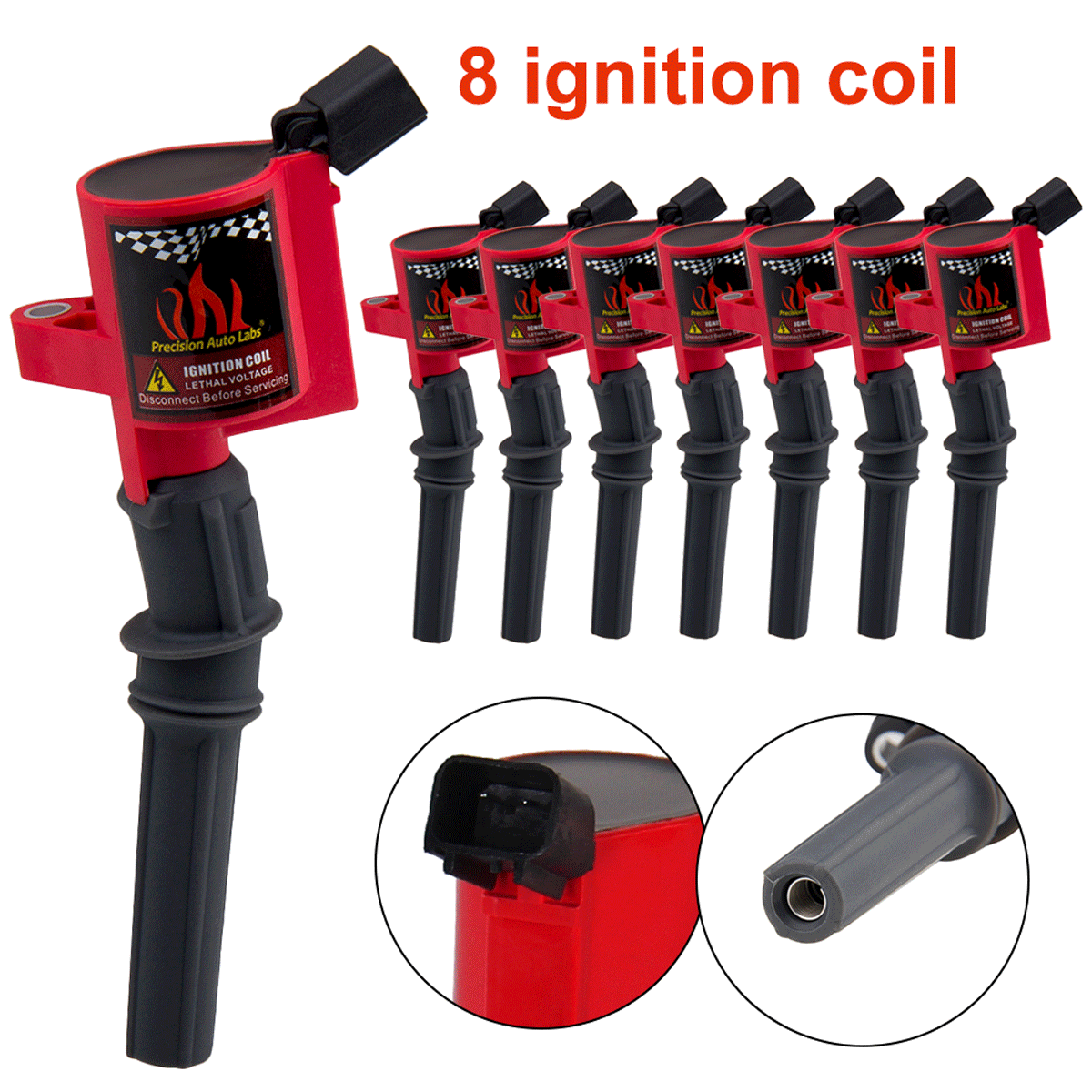 Set of 8 DG508 Ignition Coil Compatible with Ford Lincoln Mercury 4.6L