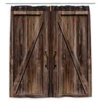 NYMB Old Barn Door Shower Curtain, Wooden Barn Door Garage Door American Style Decorations for Rustic Shower Curtains, Waterproof Bathroom Accessories with 12 PCS Hooks, 69x70 inches