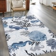 thumbnail image 2 of Summer Marine Life Area Rugs 3x5 ft Ocean Watercolor Seahorse Coastal Corals Washable Rug Non Slip Indoor Carpet Absorbent Floor Mat for Living Room Bedroom Dining Room, 2 of 9
