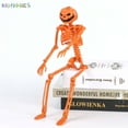 thumbnail image 3 of BadPiggies Halloween Pumpkin Skeleton Decoration with Posable Joints Human Skull Haunted House Props 2-Pack, 3 of 9