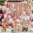 thumbnail image 4 of 3 Pack Party Backdrop Decorations, 3.3 ft x 6.6 ft Rose Golden Birthday Backdrop Tinsel Curtain Backdrop Birthday Decor Party Streamers Party Supplies for Birthday Wedding Graduation Bachelor Party, 4 of 7