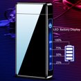 thumbnail image 3 of Dual Arc Plasma Lighter Windproof USB Rechargeable Flameless Lighter with LED Battery Indicator and Touch Sensor Switch (ICE Black), 3 of 8