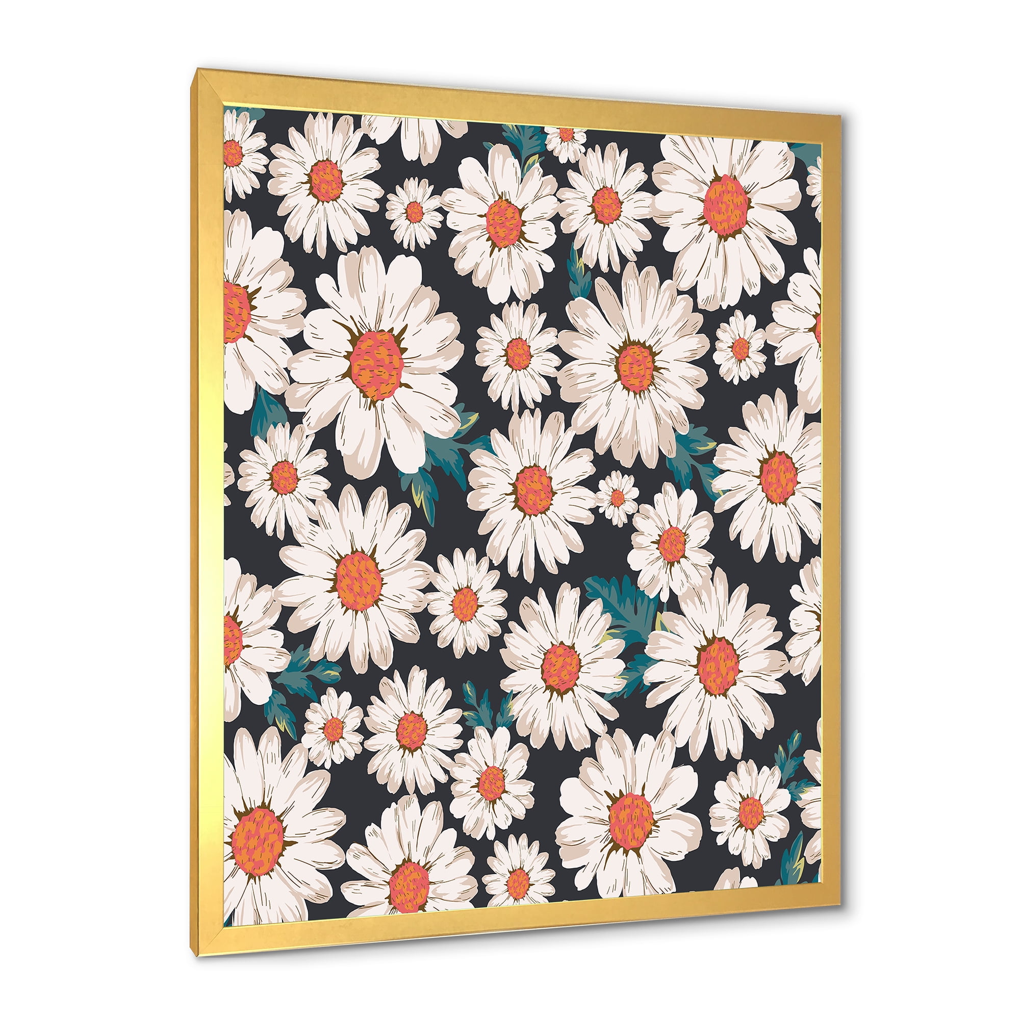 Designart 'Prolific of White Daisy Flowers' Traditional Framed Art Print