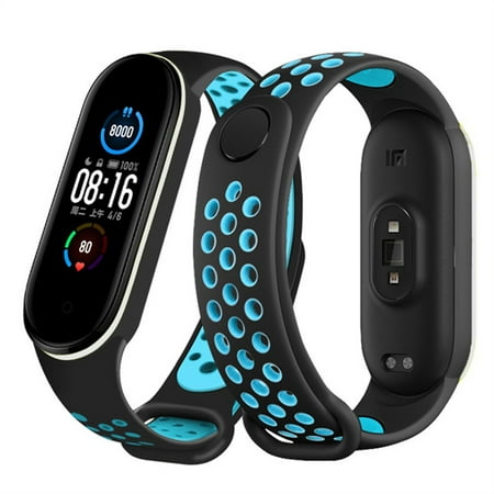 Strap for Mi band 6 Bracelet Sport Silicone Miband4 miband 5 Wrist correa belt Replacement Wristband for xiaomi Mi band 4 3 5 6 - 6 black-blue