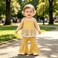 thumbnail image 2 of Toddler Girls Clothes Two Piece Outfits Sleeveless Lace Tank Top with Flared Pants Fashion Clothing Sets Size 12-18 Months, 2 of 9