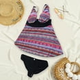 thumbnail image 3 of Women's Plus Size Ruffled Tankini Swimsuit Two Piece Tummy Control Swimdress Floral Print Tank Top with Boyshorts, 3 of 3
