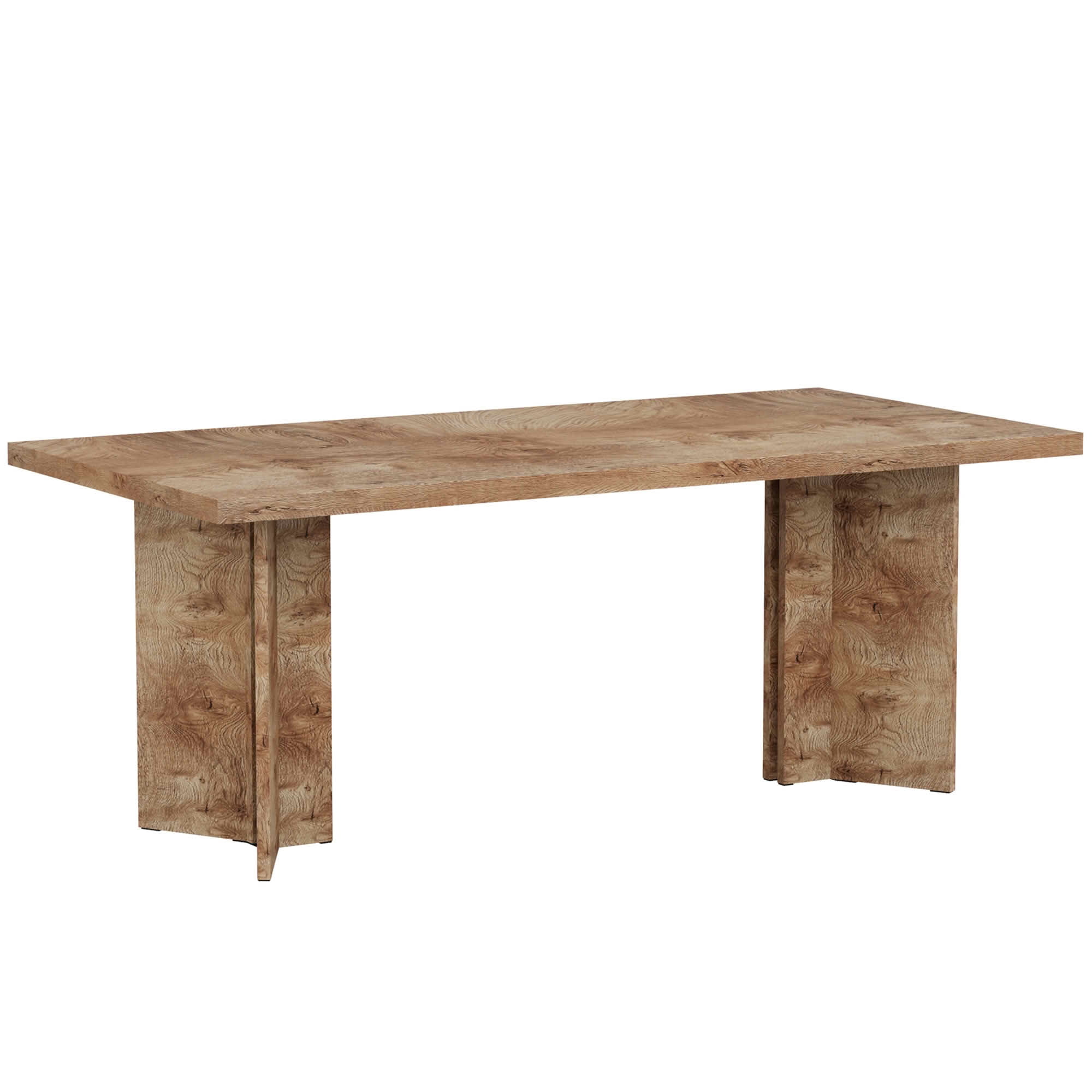MAYEERTY 63 Inch Rectangular Farmhouse Dining Table, Vintage Walnut Wood Kitchen Dinner Table for 4 to 6 People, 300 LBS Heavy Duty E1 Chipboard Work Desk