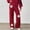 Wine, variant on ITSAME Women's Knitted Straight Leg Pants Flower Embroidery Loose Fit High Waist Comfy Lounge Pants Coffee Size S