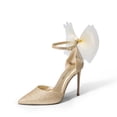 thumbnail image 1 of Tacones de aguja con tiras y brillo dorado para mujer DREAM PAIRS, 1 of 5
