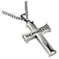 thumbnail image 3 of Philippians 4:13 Jewelry Cross Necklace STRENGTH Bible Verse Stainless Steel 20 inch Curb Chain, 3 of 6