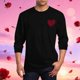 thumbnail image 1 of Ceisia Men Casual Fashion Printing Pullover T-Shirt Long Gift Sleeve Round-Neck Valentine's Day Tops, 1 of 5