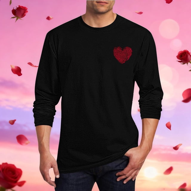Amzcrzy - Sudadera Para Hombre, Estilo Casual, Con Estampado De Moda, Manga Larga Y Cuello Redondo, Color Negro, Talla L