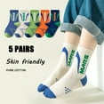 thumbnail image 3 of Rinsvye Toddler Boys Girls Letter Print Socks Athletic Socks For Boy 3 To 16 Years Pack Of 5 Pairs Crew Socks Funny Gifts For Kids Girl Socks Shoes Socks For Young Boys Kid Socks 4-7 Girl Socks Shoes, 3 of 3