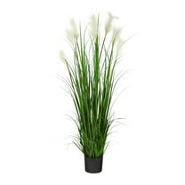 Nearly Natural 4.5' Plume Grass Plastic Artificial Plant, Green