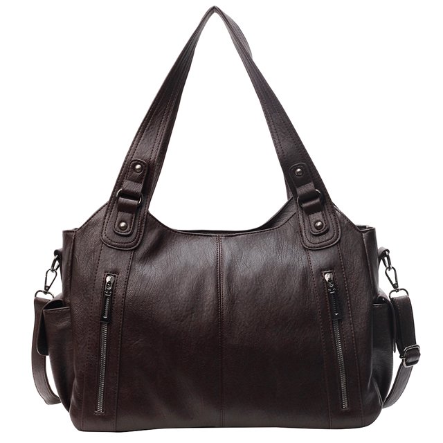 Bolso Hombro Piel Sintética para Mujer Con Cruzado Múltiples Bolsillos El (café)