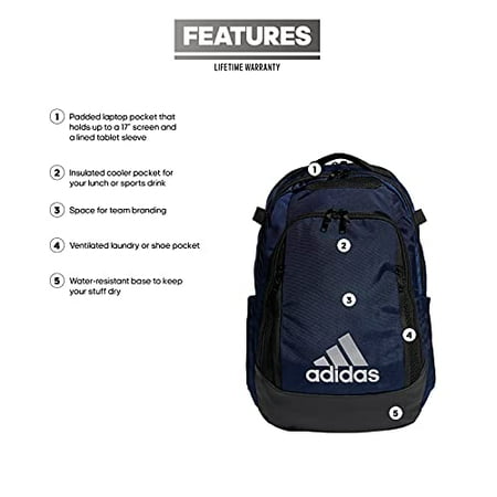 adidas 5 star backpack team navy blue one size