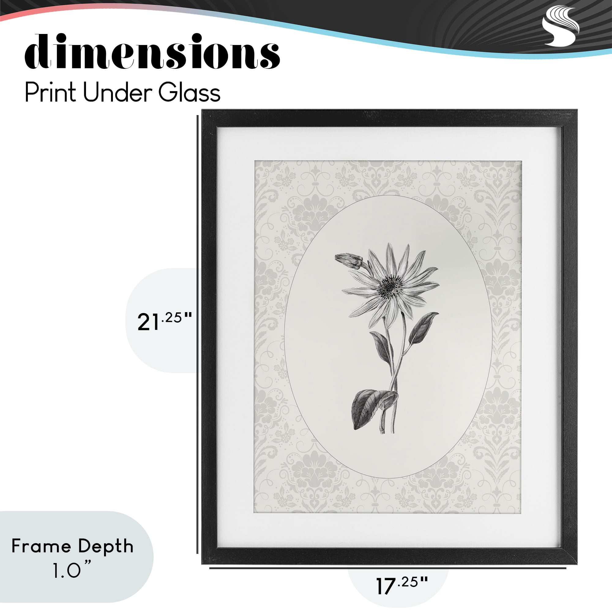Stupell Industries Antique Botanical & Lace Black Framed Print Under Glass, design by CAD Designs