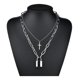 thumbnail image 1 of Collar De Cadena Hombre Candado y Cruz Con Llave Moda IRONICO plateado unitalla IRONICO 2, 1 of 5