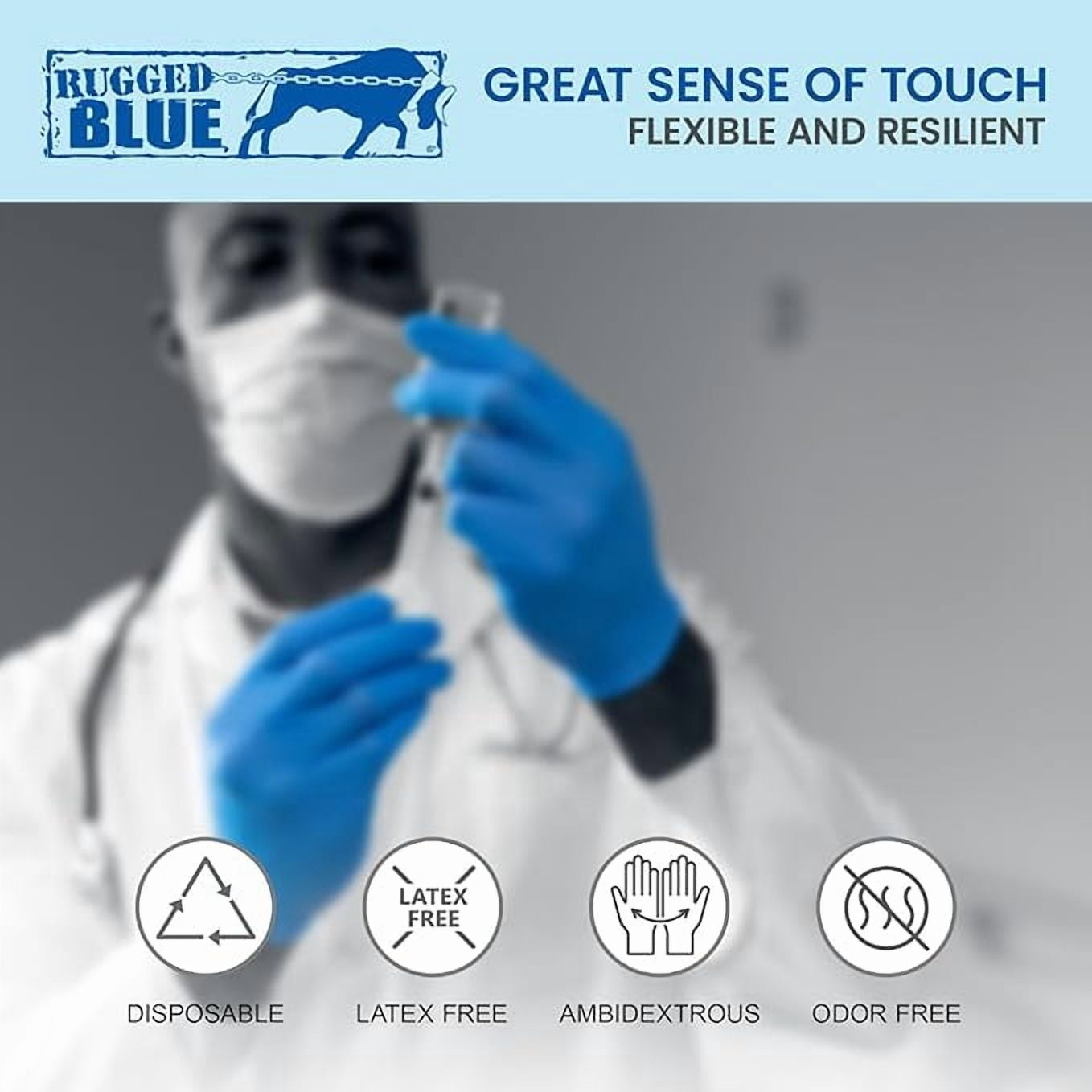 Nitrile Gloves - 4 mil - Box of 100 (S, M, L, XL, 2XL) | 100% Nitrile Gloves | Durable & Easy-to-Wear | Blue