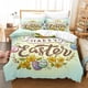 thumbnail image 4 of CaiYueKe Easter Bedding Set 3 Piece Duvet Cover and Pillowcases Cartoon Rabbit Egg Pattern Soft Microfiber Breathable Festive Home Decor Holiday Bedroom Decorations, 4 of 6