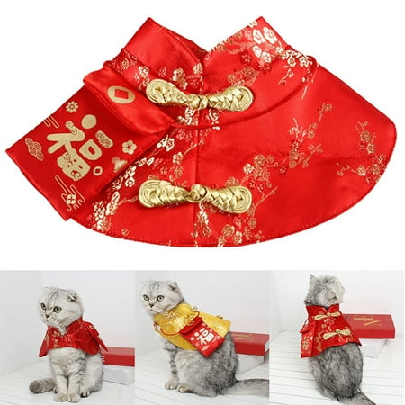Chinese new year cat costume (with images) Pet Cat New Year Cloak Clothes Party Costume Chinese Tang Dynasty Dress