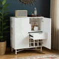thumbnail image 5 of HAIMOO Sideboard Cabinet Wooden Wine Cabinet with 14 Bottle Slots Bar Cabinet with Glass Holders/Freestanding Wine Rack/Adjustable Shelf Bar Table Buffet for Living Dining Room White, 5 of 10