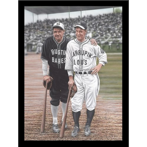 Buy Art For Less 'Babe Ruth and Lou Gehrig' Print Poster by Darryl Vlasak  Framed Memorabilia