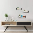 thumbnail image 4 of Oumilen Rustic 4" x 15" White-Brown Floating Shelf Set of 3, 4 of 6
