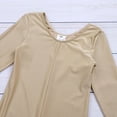 thumbnail image 6 of Miaeowve Kids Girls Ballet Dance Unitards Solid Color Long Sleeves Full Body Stretchy Gymnastics Leotard Dancewear Nude S, 6 of 7