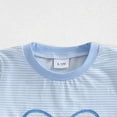 thumbnail image 5 of Xudanell Baby Boy Summer Outfit Embroidered Ball Sports Patterns Short Sleeve T Shirts Shorts Set Vacation Clothes Sky Blue 6-12 Months, 5 of 6