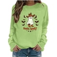 thumbnail image 3 of Uootdi Halloween Womens Sweatshirt Crew Neck Ghost Bat Print Sweatshirts Relaxed Fit Halloween Party Soft Womens Tops Gift, 3 of 6