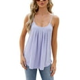 thumbnail image 2 of Gomelly Ladies T Shirts Sleeveless Summer Top Casual Tank Tops Women Sexy Beach Blouse Cami Purple L, 2 of 5