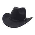 thumbnail image 3 of Western Cowboy Hat informal Primavera Otoño para adultos Novedad Protección solar Negro, 3 of 8